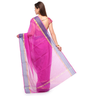 Magenta Kota Cotton Banarasi Saree