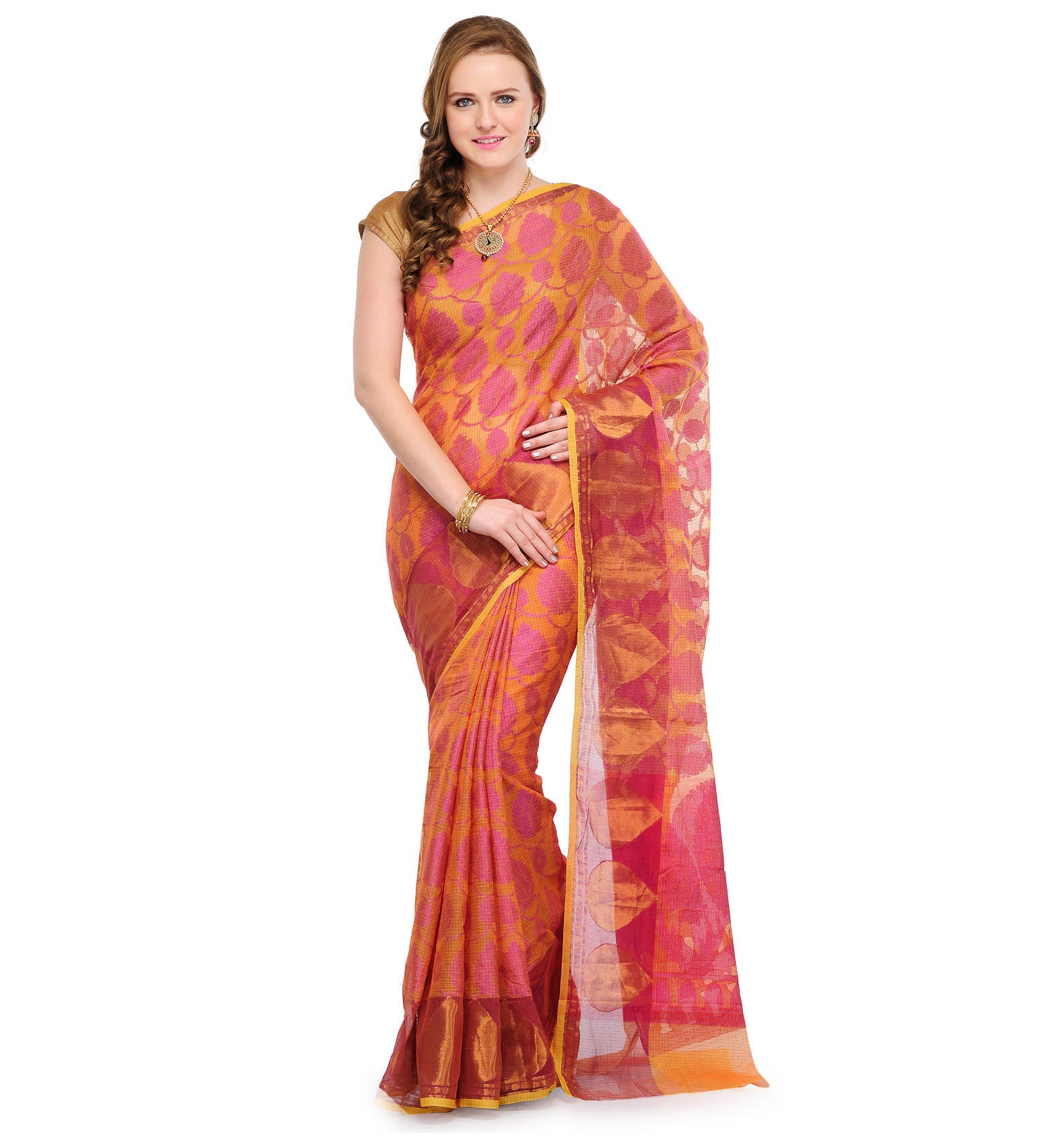 Golden Kota Cotton Banarasi Saree