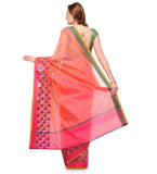 Peach Supernet Banarasi Saree