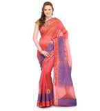 Pink Supernet Banarasi Saree