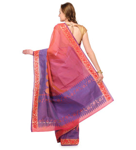 Pink Supernet Banarasi Saree