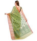 Green Kota Cotton Banarasi Saree