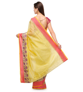 Mustard Supernet Banarasi Saree