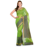 Green Supernet Banarasi Saree