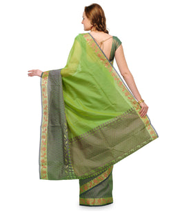 Green Supernet Banarasi Saree