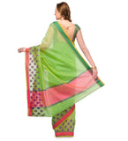 Green Supernet Banarasi Saree