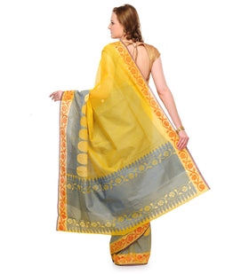 Mustard Supernet Banarasi Saree