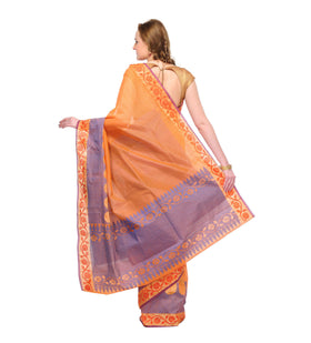 Orange Supernet Banarasi Saree