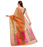 Orange Kota Cotton Banarasi Saree