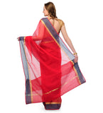 Maroon Kota Cotton Banarasi Saree