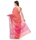 Peach Kota Cotton Banarasi Saree