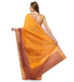 Orange Supernet Banarasi Saree