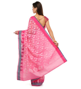 Pink Supernet Banarasi Saree