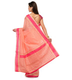 Peach Supernet Banarasi Saree