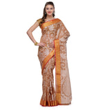 Brown Supernet Banarasi Saree