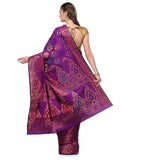 Violet Chanderi Cotton Banarasi Saree