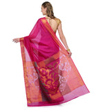 Magenta Chanderi Cotton Banarasi Saree