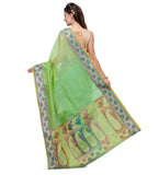 Green Supernet Banarasi Saree