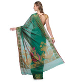 Green Chanderi Cotton Banarasi Saree