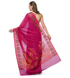 Magenta Chanderi Cotton Banarasi Saree