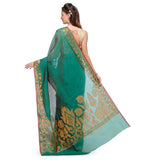 Green Chanderi Cotton Banarasi Saree