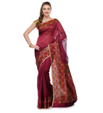 Magenta Supernet Banarasi Saree