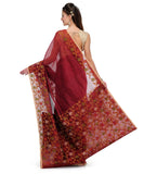 Maroon Supernet Banarasi Saree