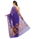 Royal Blue Chanderi Cotton Banarasi Saree