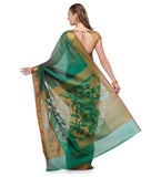 Green Chanderi Cotton Banarasi Saree