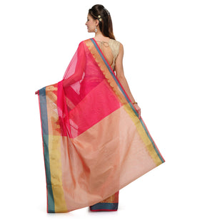 Magenta Supernet Banarasi Saree