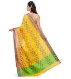 Yellow Supernet Banarasi Saree