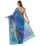 Blue Supernet Banarasi Saree