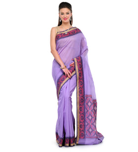 Lilac Chanderi Cotton Banarasi Saree