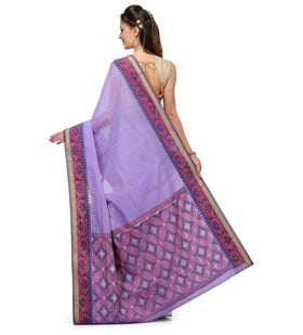 Lilac Chanderi Cotton Banarasi Saree