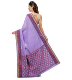 Lilac Chanderi Cotton Banarasi Saree