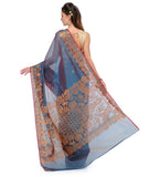 Azural Blue Chanderi Cotton Banarasi Saree