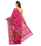 Magenta Chanderi Cotton Banarasi Saree