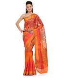 Orange Supernet Banarasi Saree