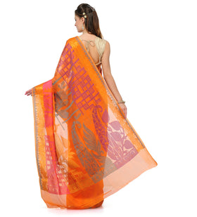 Orange Supernet Banarasi Saree