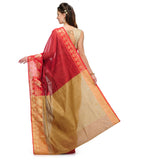 Maroon Chanderi Cotton Banarasi Saree