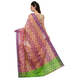 Purple Supernet Banarasi Saree