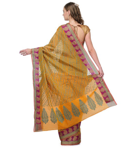 Peach Supernet Banarasi Saree