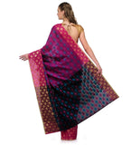 Purple Chanderi Banarasi Saree