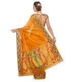 Orange Supernet Banarasi Saree