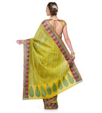 Yellow Supernet Banarasi Saree