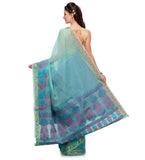 Sea Green Supernet Banarasi Saree