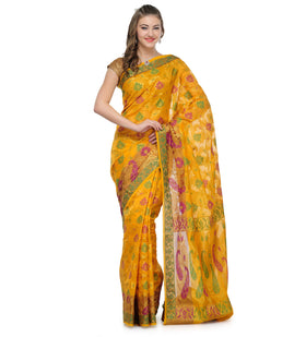 Gold Chanderi Cotton Banarasi Saree