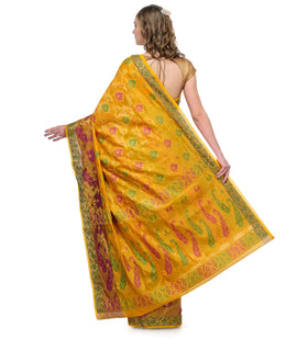 Gold Chanderi Cotton Banarasi Saree