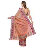 Peach Supernet Banarasi Saree