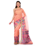 Peach Supernet Banarasi Saree